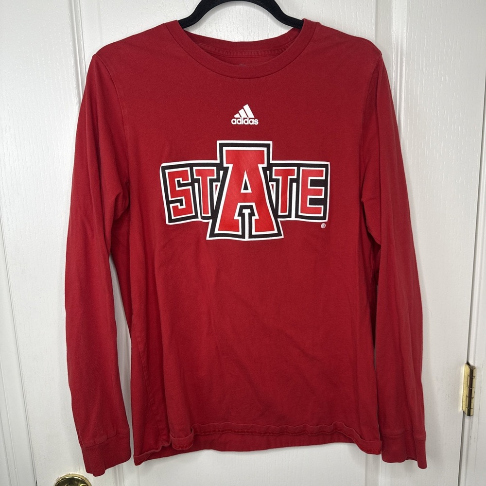 Adidas Arkansas State Red Wolves Long Sleeve T-Shirt Mens Large Red